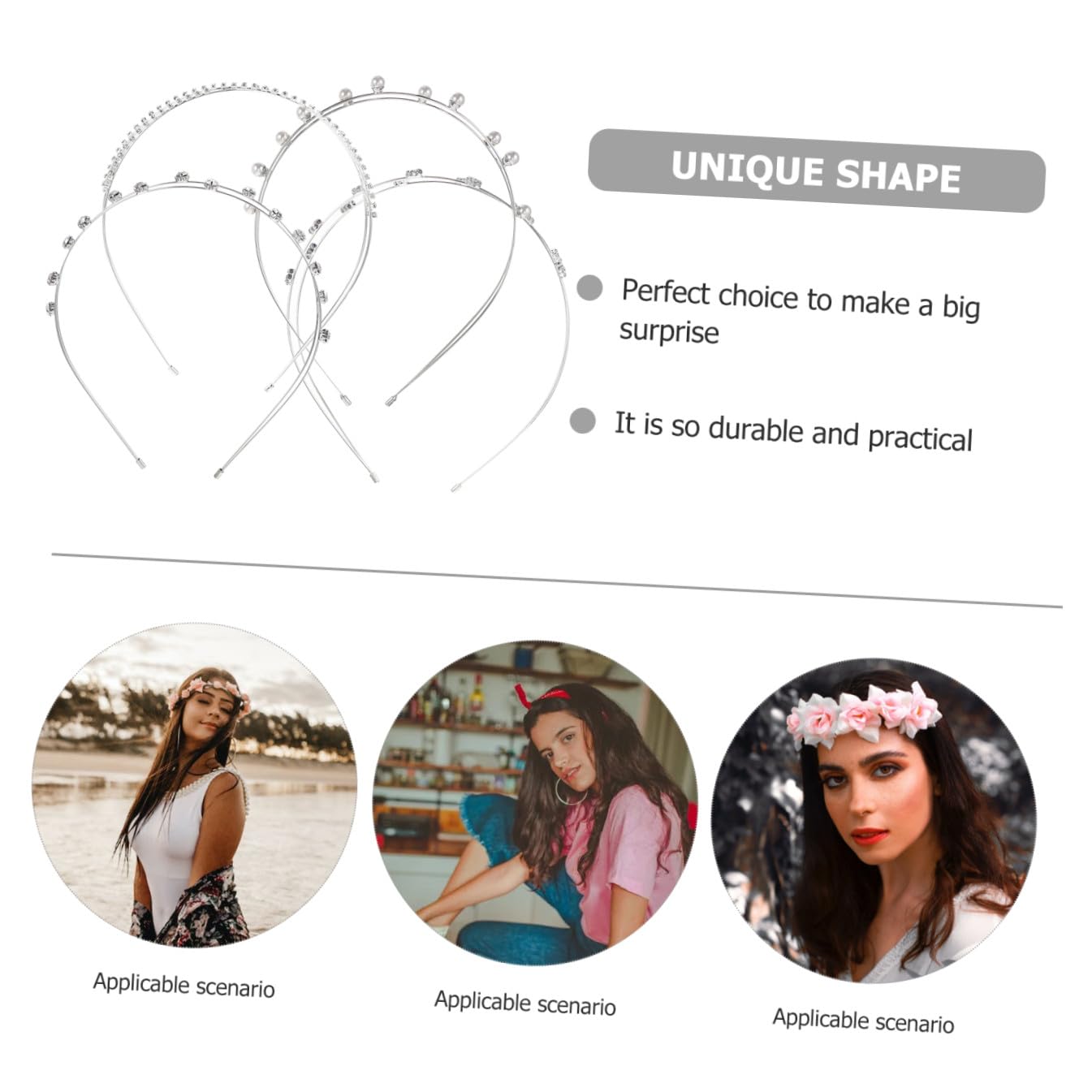 FOMIYES 20piezas Diadema De Perlas y Rhinestones Para Mujeres Accesorios De Novia y Dama De Honor Elegante Diseño Para Bodas y Adorno De Cabello Decorativo