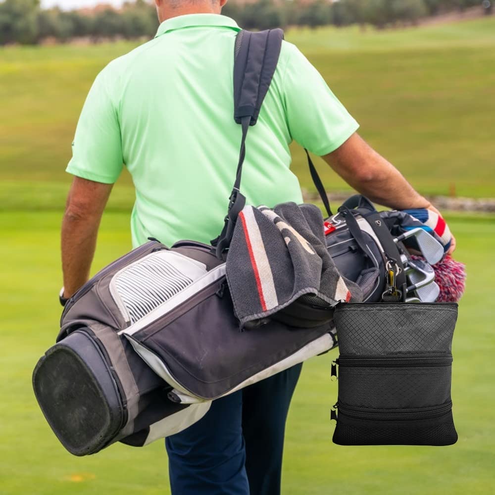 DONGKER Tasca Golf,Borsa Pallina da Golf con Chiusura Cerniera e Gancio per Ingranaggi per Esterni