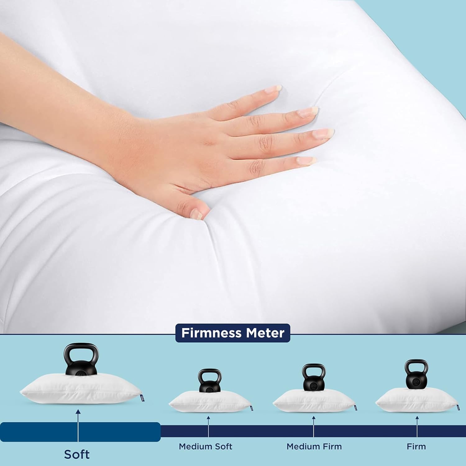 The Sleep Company Smart Adjustable Plush Pillow|Super Soft & Fluffy| White, Pack of 2,Microfiber - Image 4 thumbnail
