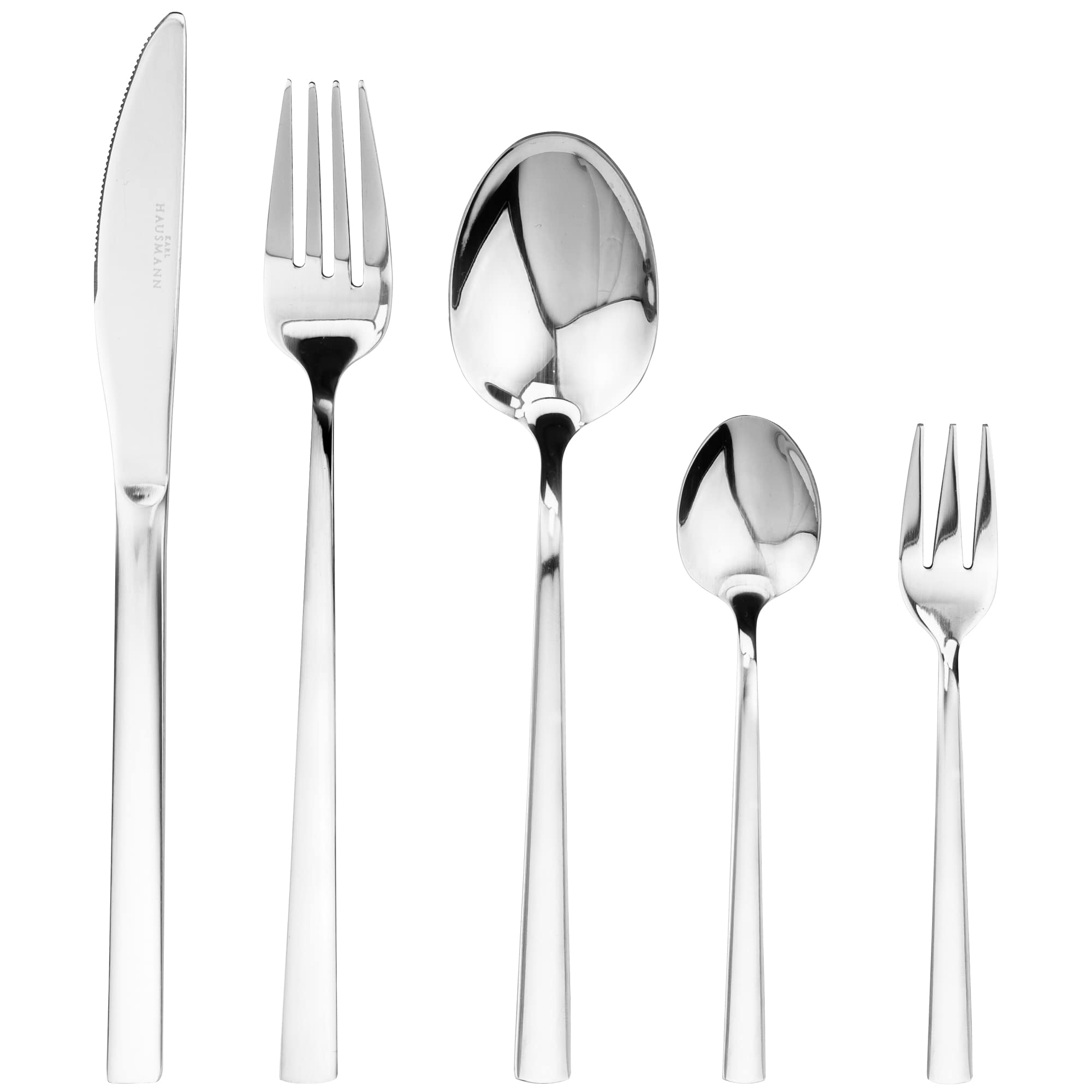 KARL HAUSMANN Cubertería 12 Personas, 72 Piezas Acero Inoxidable 18/0 con Maletín - Juego de Cubiertos con Cuchillos Tenedores Cucharas + Utensilios de Servicio, Pulido Brillante, Apto Lavavajillas