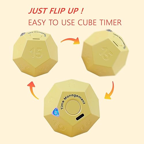 Miniatura 2 de Cube Pomodoro - Temporizador recargable, pequeño y bonito, temporizador para niños y aula, cocina, cocina, entrenamiento y estudio, cuenta