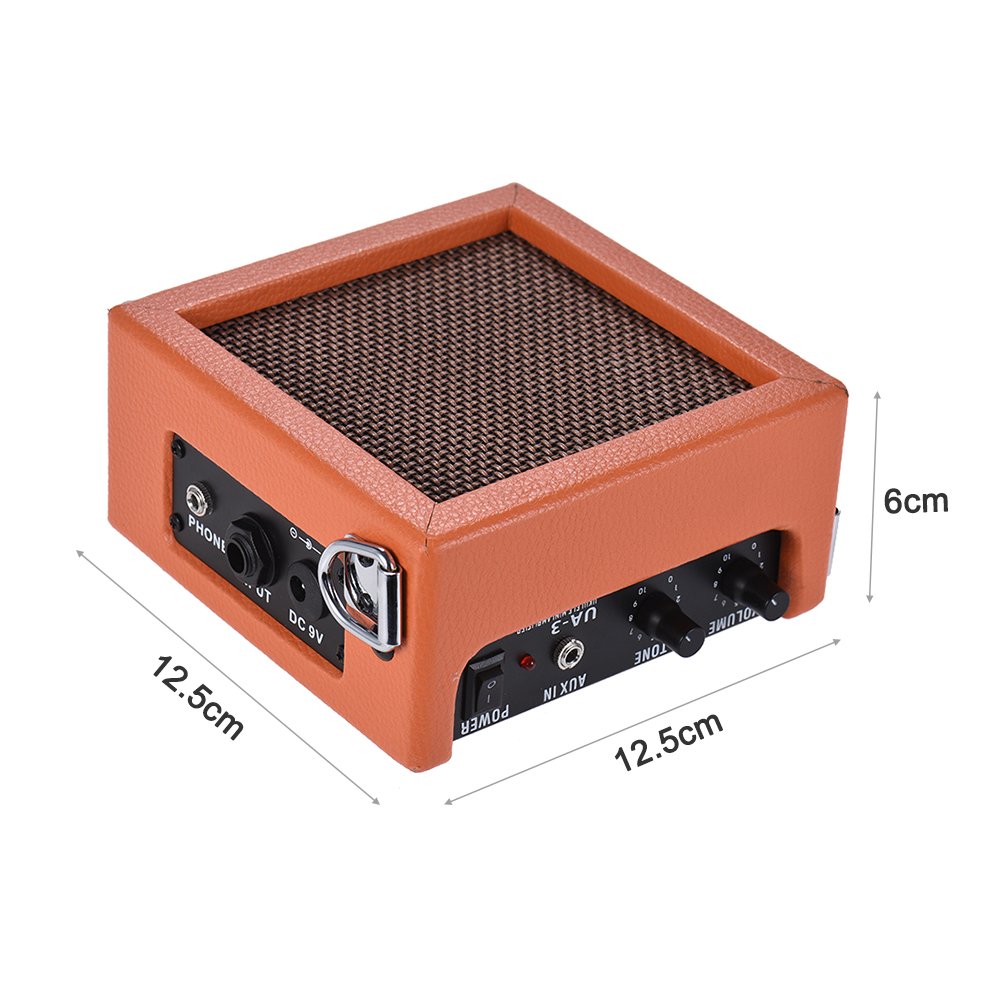 Amplificador de ukelele para bajo de guitarra con batería de alta sensibilidad, 3 W, 9 V, con control de tono de volumen
