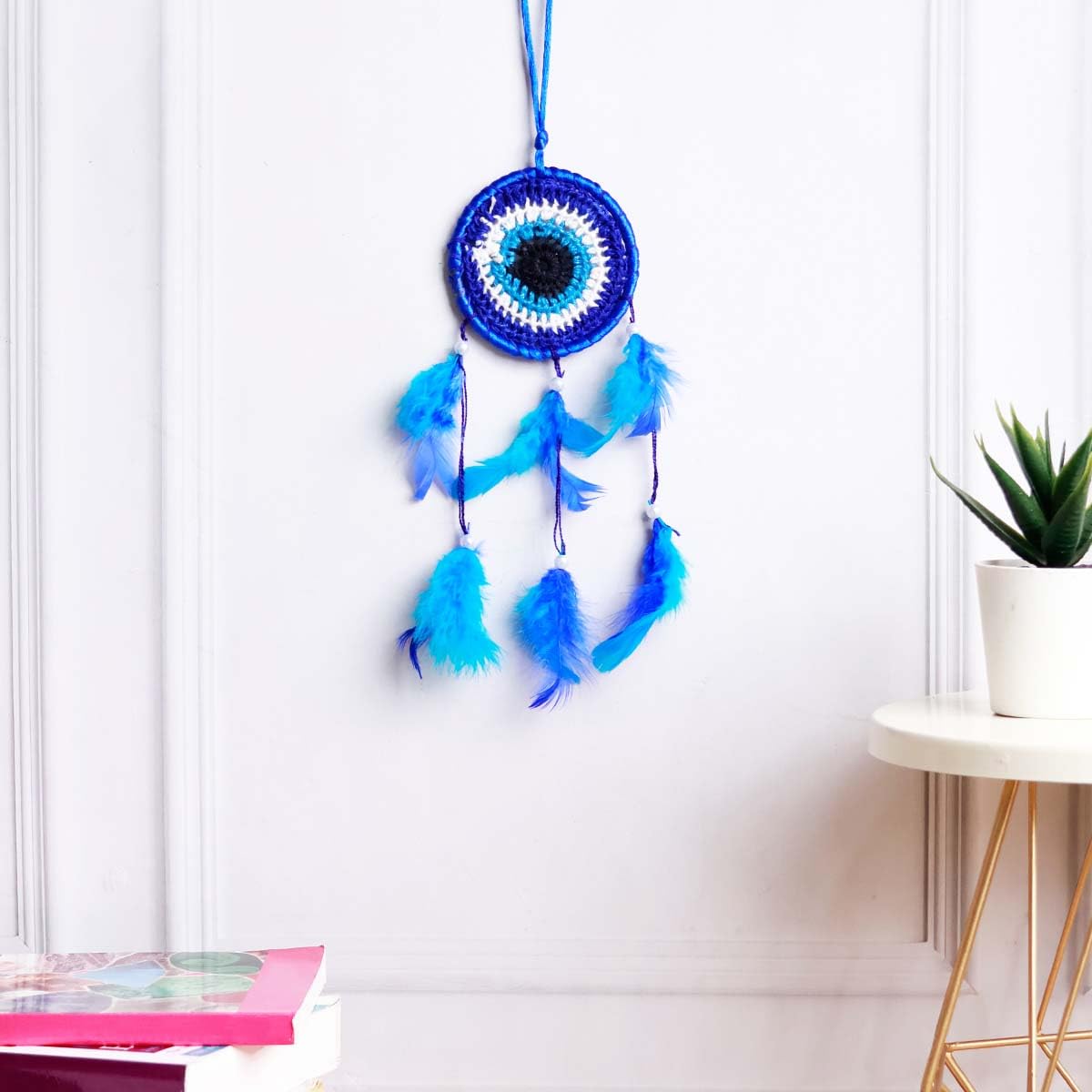 9Dzine Turkish Evil Eye Dream Catcher for Car 3 Inch