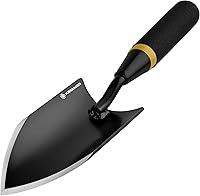 Kemaier Heavy Duty Carbon Steel Garden Trowel with Rubberized Non-Slip Handle - Ideal for Digging, Planting, Weeding in Tough Soil