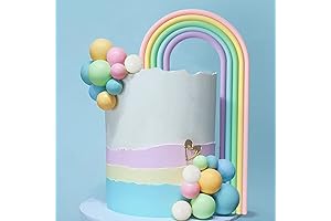 Pastel Cake Topper: Macarons Balls Rainbow Cake Decorations for Birthdays