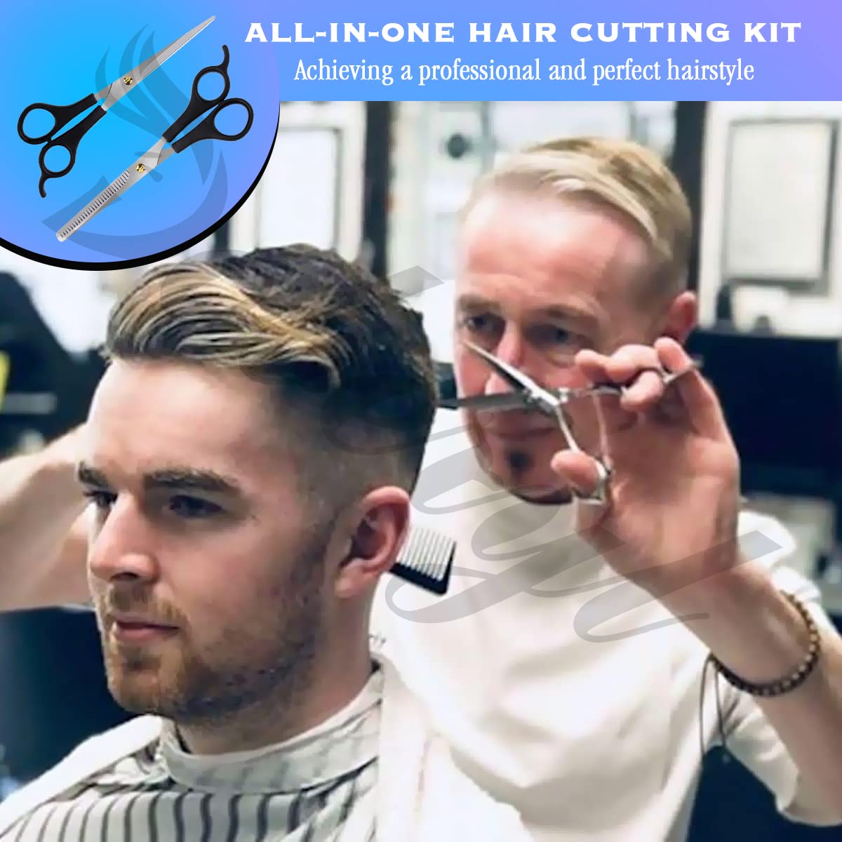 Combo of 2 Hair Cutting and Trimming Scissors for Professional Salon and Home Use for Men and Women, Long Professional Sharp Stainless Steel Hair Cutting Scissor (6.5 Inch) 3