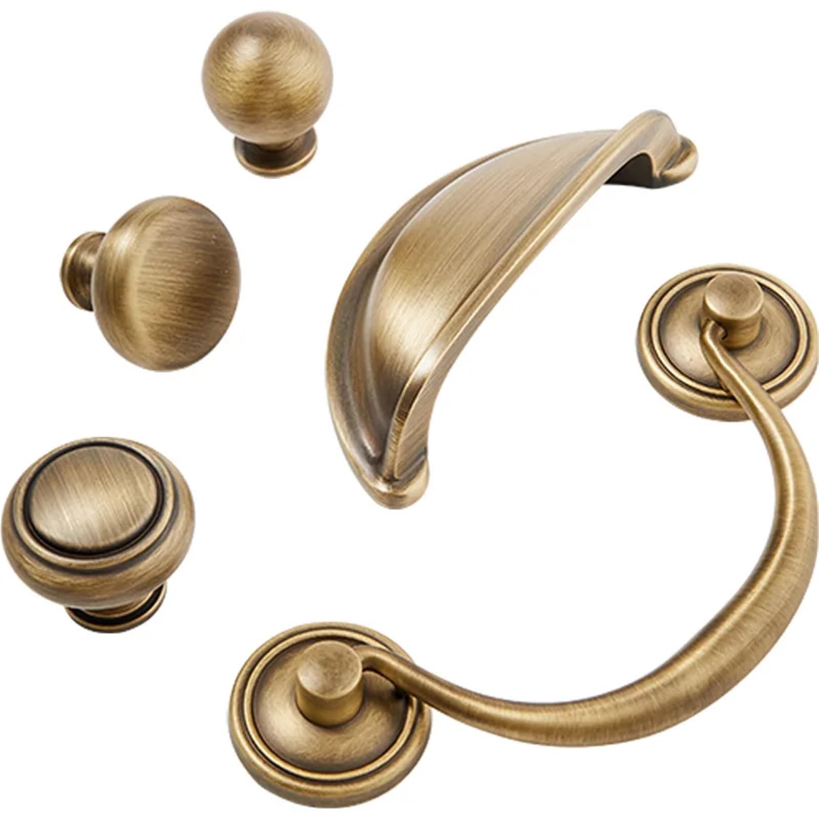 Maniglie a conchiglia in ottone massiccio, 6 pezzi, maniglie per armadietti da cucina, mobili antichi, porte, cassetti, credenze, pomelli per armadietti