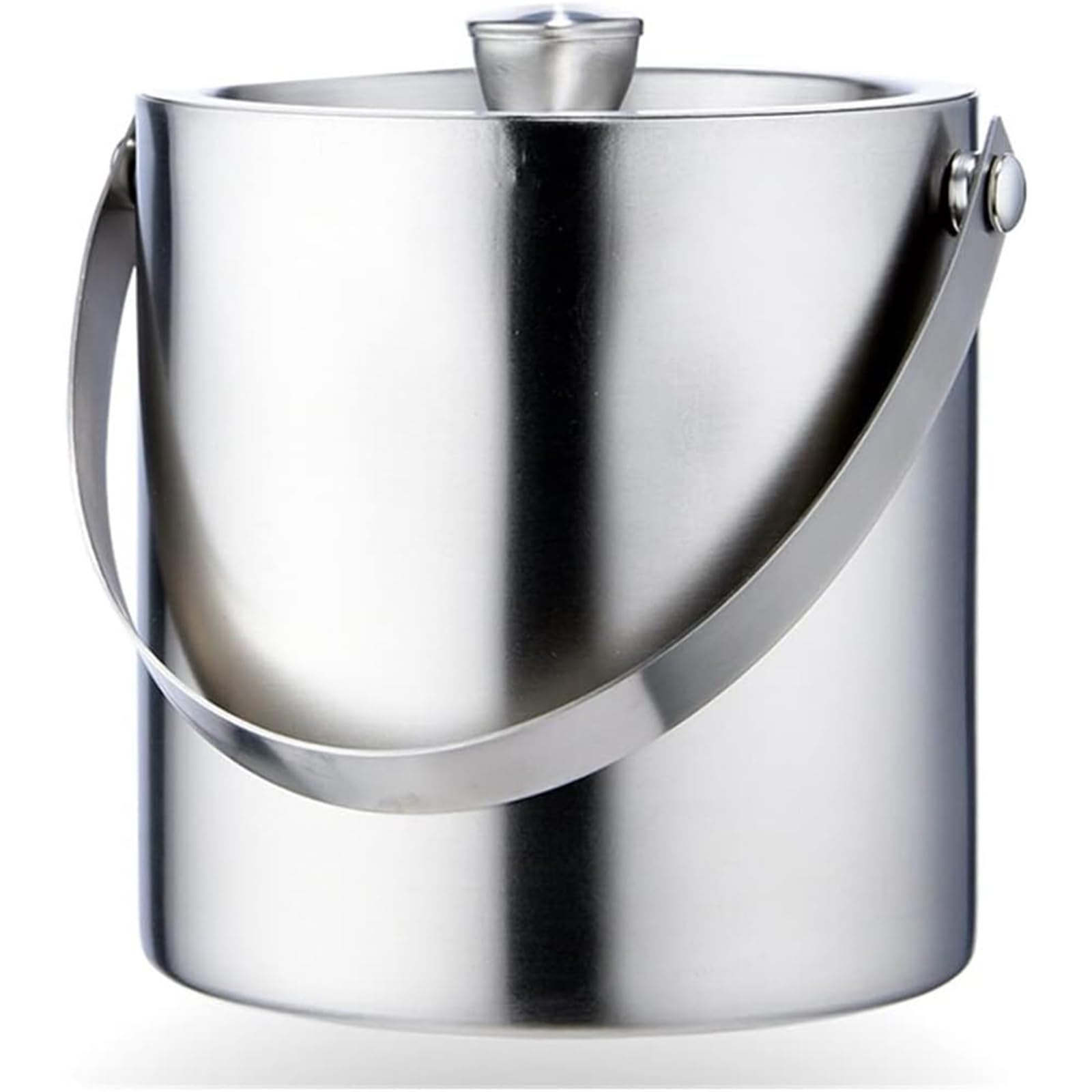 Cubitera Botella Vino Cubo de Hielo de Acero Inoxidable, Recipiente para Bebidas con Doble Aislamiento, contenedor de Hielo de 2 l, Enfriador de champán, Vino y Cerveza, 15,5 x 17 cm