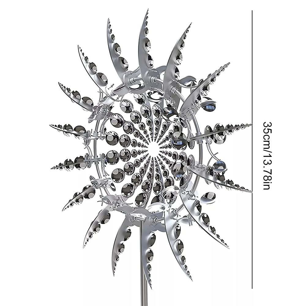 Rote Windspiel-Dekoration Für Garten – Drehbar, Solarbetrieben, Wetterfest, Ca. 132 Cm Hoch