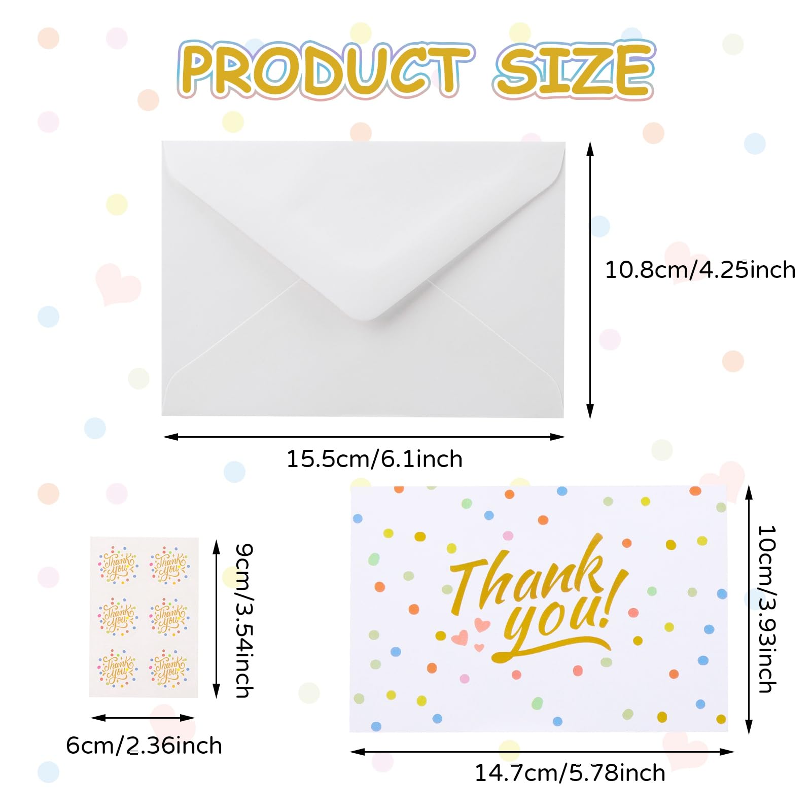 Xialvyu Thank You Cards with Envelopes and Stickers - Image 2