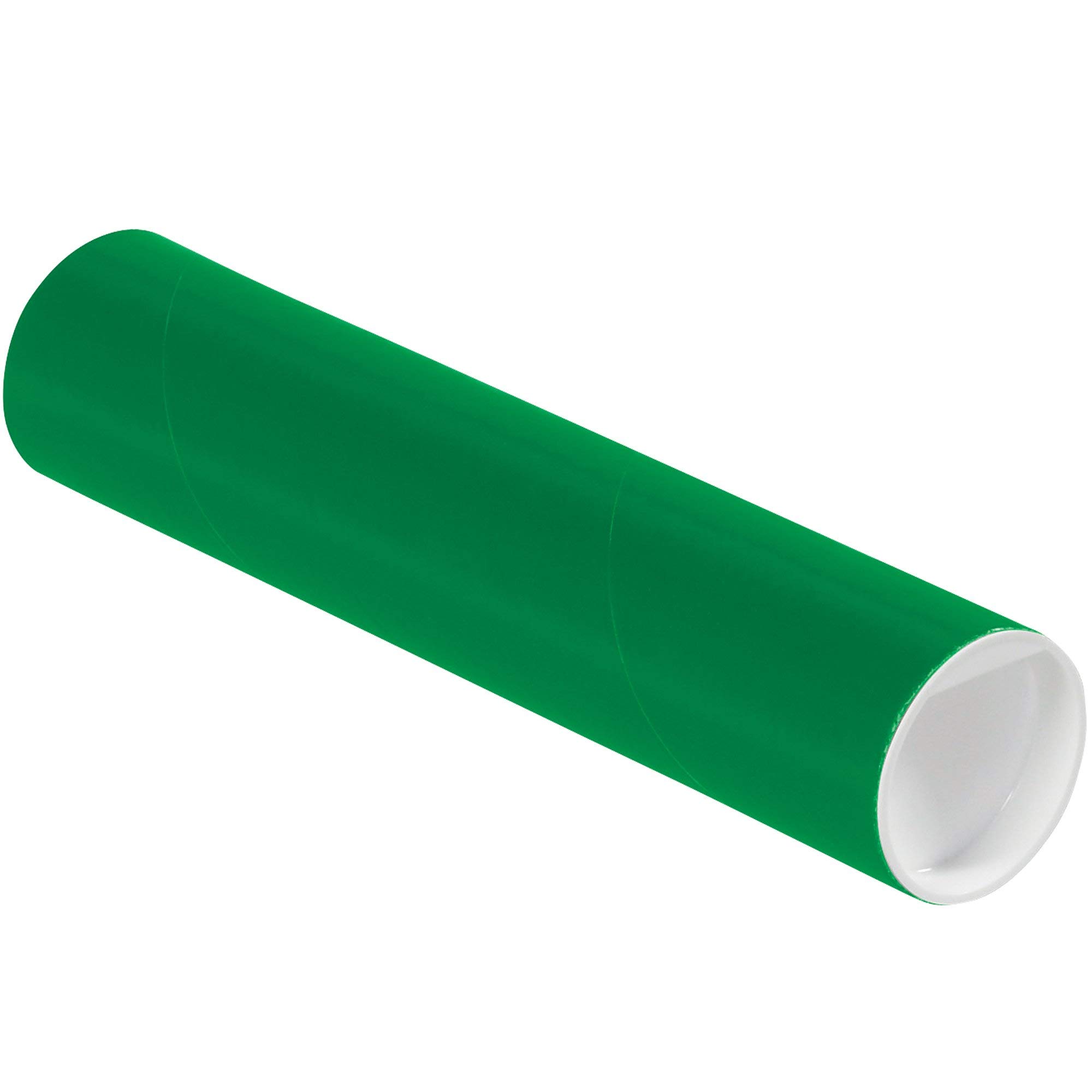 Aviditi Lot de 50 tubes d'expédition avec capuchons, 5,1 x 22,9 cm, pour envoi, stockage, envoi et protection des documents, Blueprints et affiches Vert