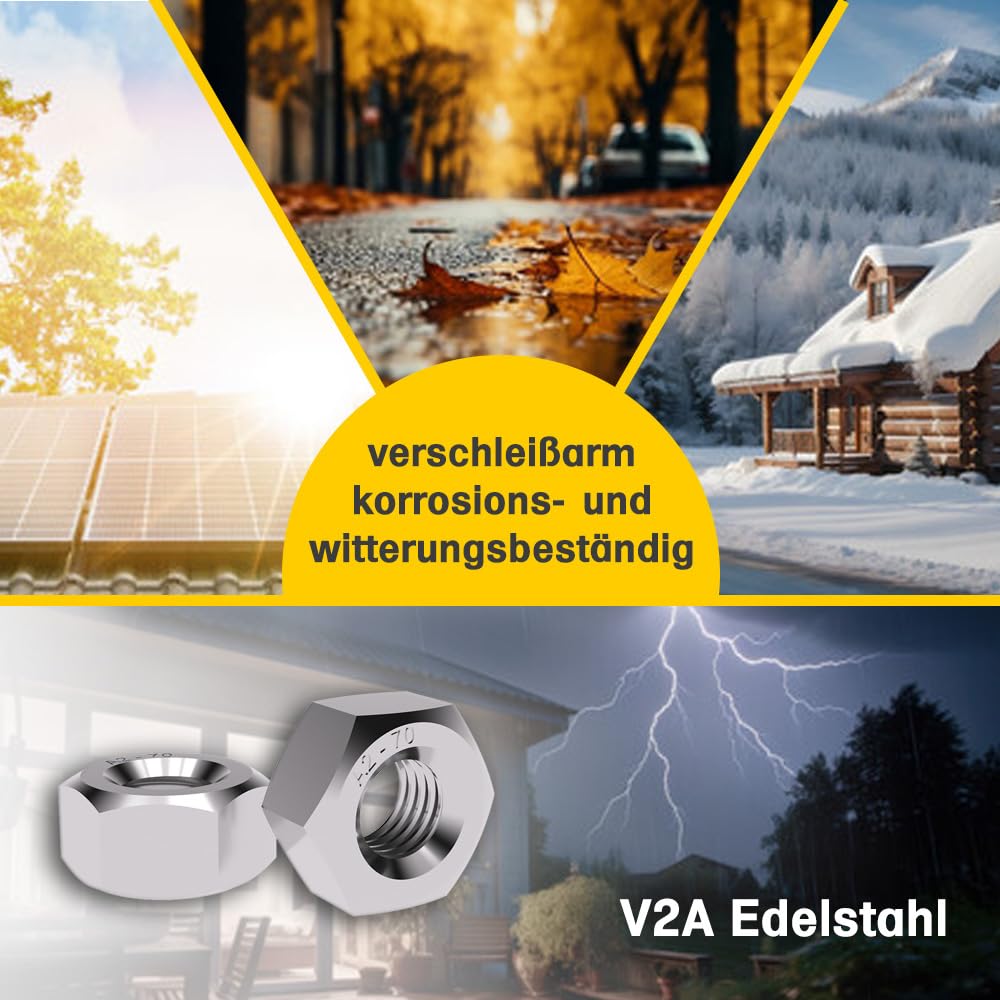 Offgridtec Dadi in acciaio inox A2 V2A, DIN 934/ISO, 25 pezzi, M10