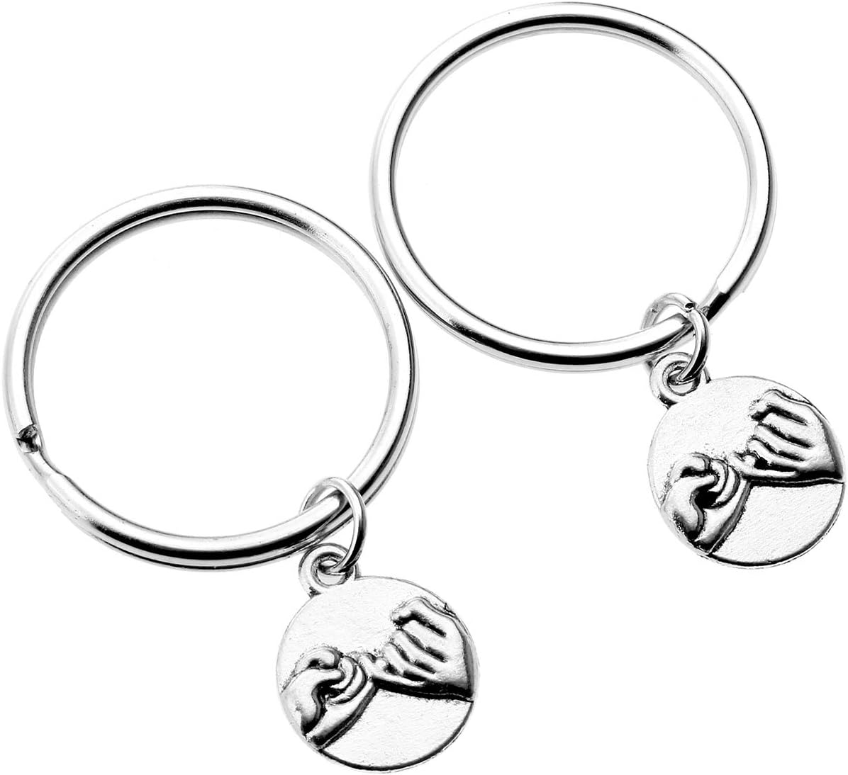 Top Plaza 2pcs/Set Pinky Promise Charm BFF Best Friend Forever Keychain Keyring Friendship - Couple Lover Valentine's Day Gift
