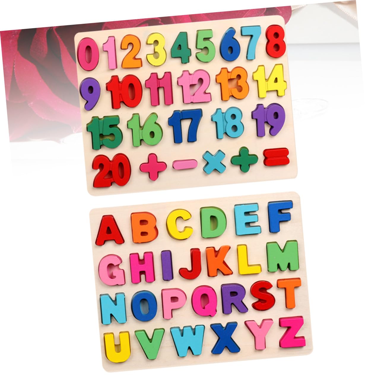 Puzzle Numerici in Legno per Bambini, Set Educativo 1 Pezzo | Apprendimento di Conteggio e Addizione, Tavola Cognitiva Lettere e Numeri