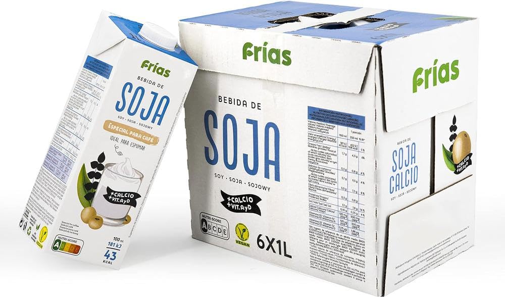 Frías Bebida Vegetal de Soja Calcio Pack 6x1L Sin Gluten Sin Lactosa Vegana