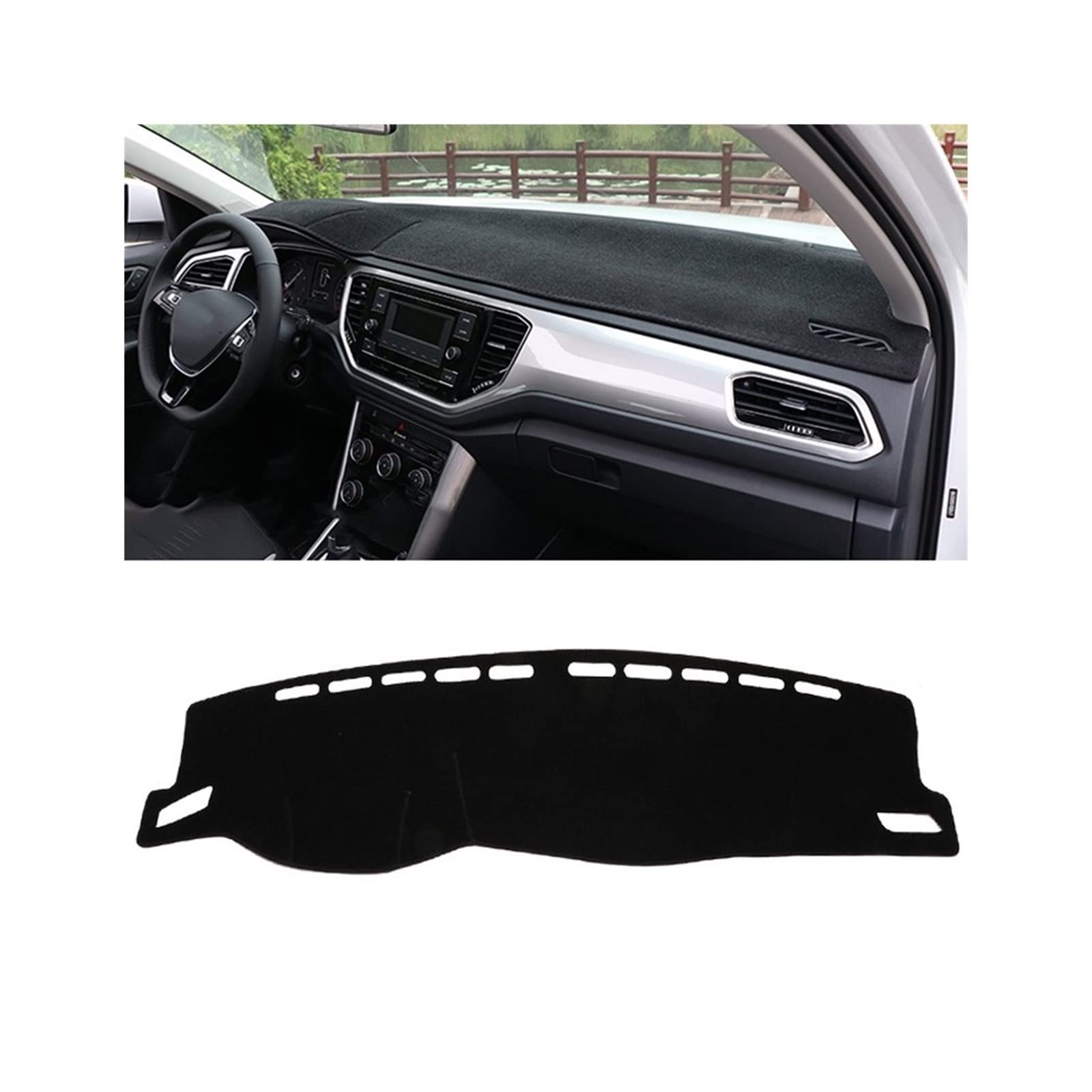 Car Dashboard Cover Mat For VW For T-R&OC For T ROC A11 2017 2018 2019 2020 Dash Board Sun Shade Carpets Anti-UV Protector Car Styling (Color : Rear right)