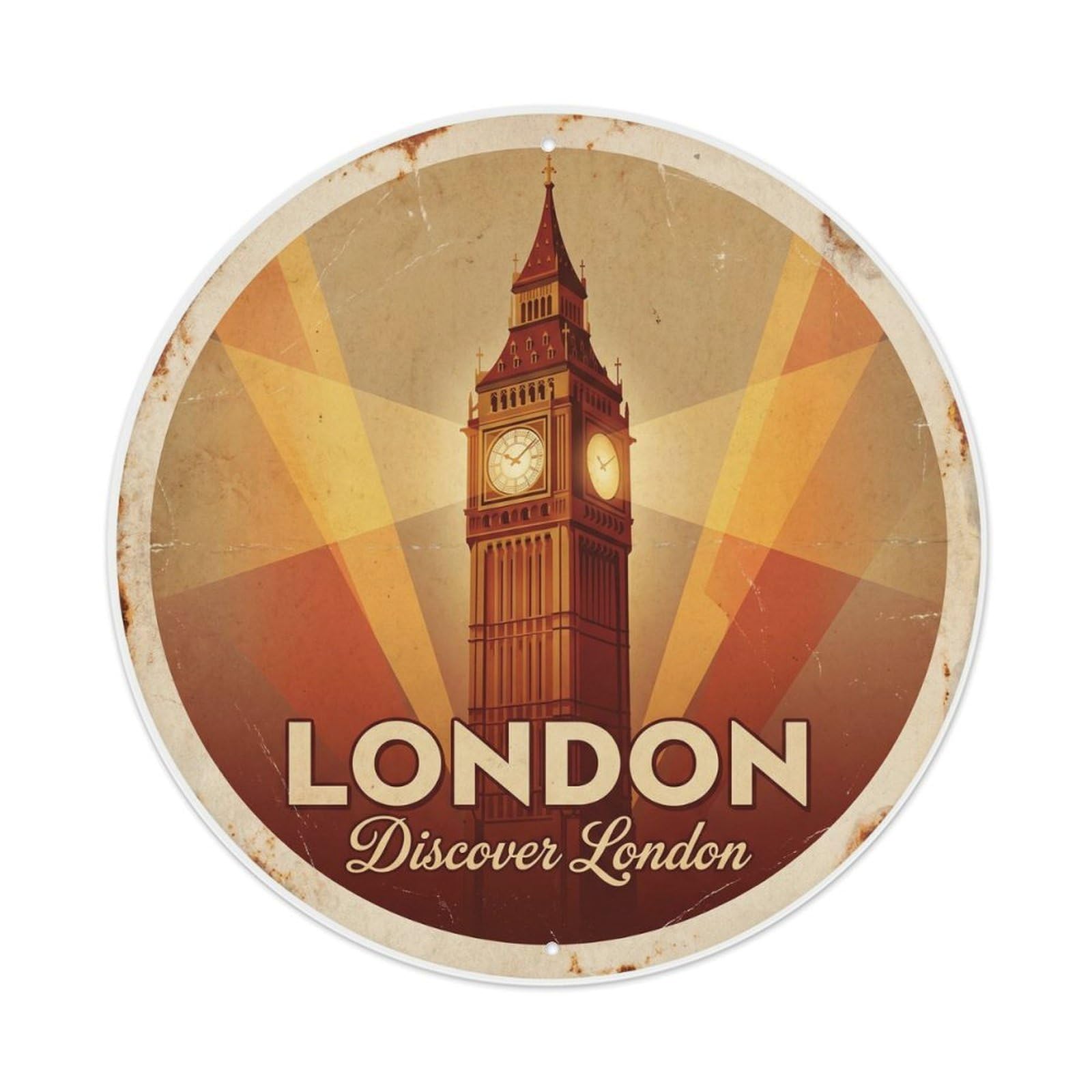 Fqcyn Style Vintage Travel London Tower Landmark Metal Tin Sign