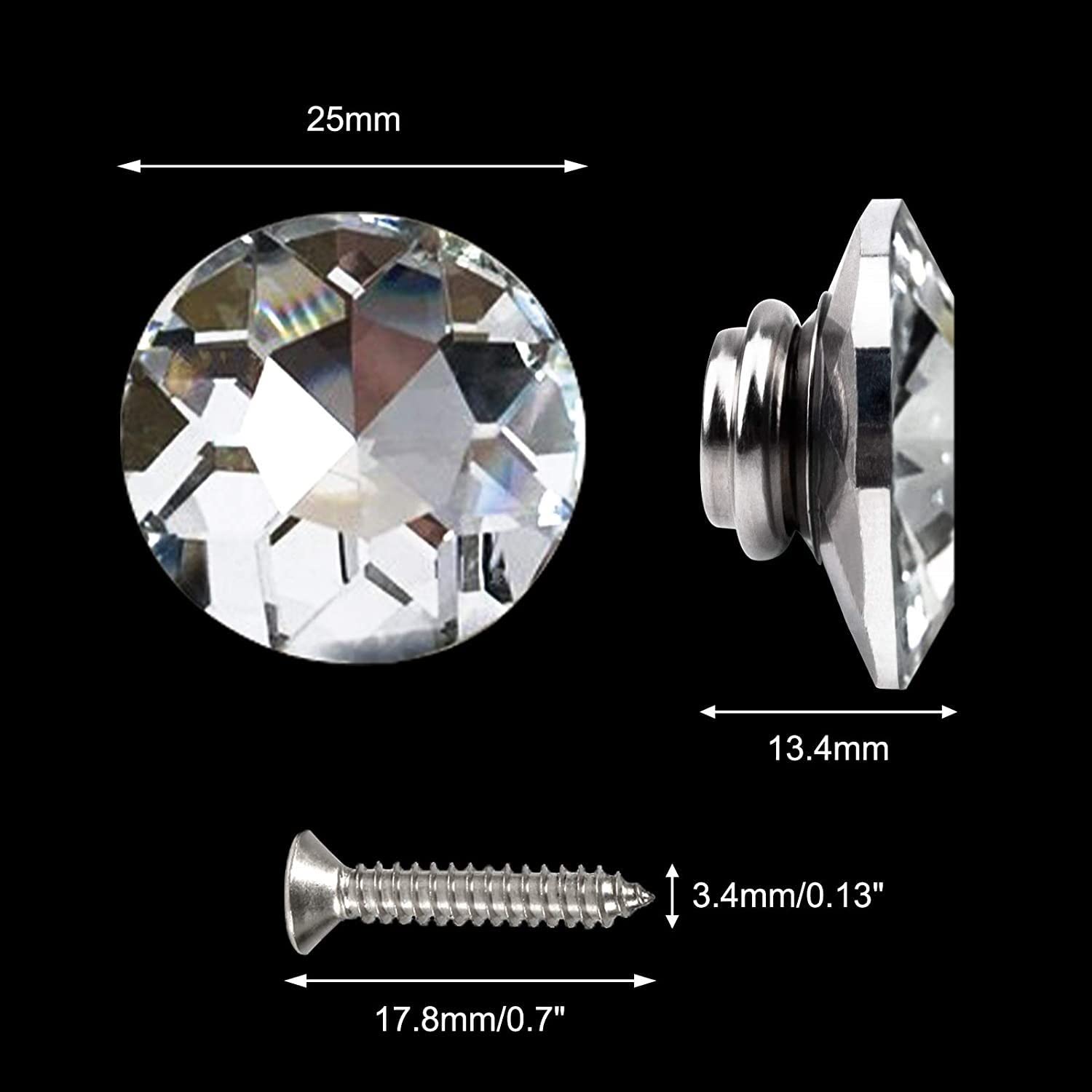 Niewidoczne zatrzaski guziki do szycia, kryształowy guzik, 50 szt. 25 mm jasne diamentowe guziki świecące guziki okrągłe ozdobne guziki bling Snap Design kryształowe guziki szklane do szycia (dżetów)