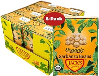 Jack's Organic Chickpeas Garbanzo Beans 13.4 oz. | Packed with Protein a...