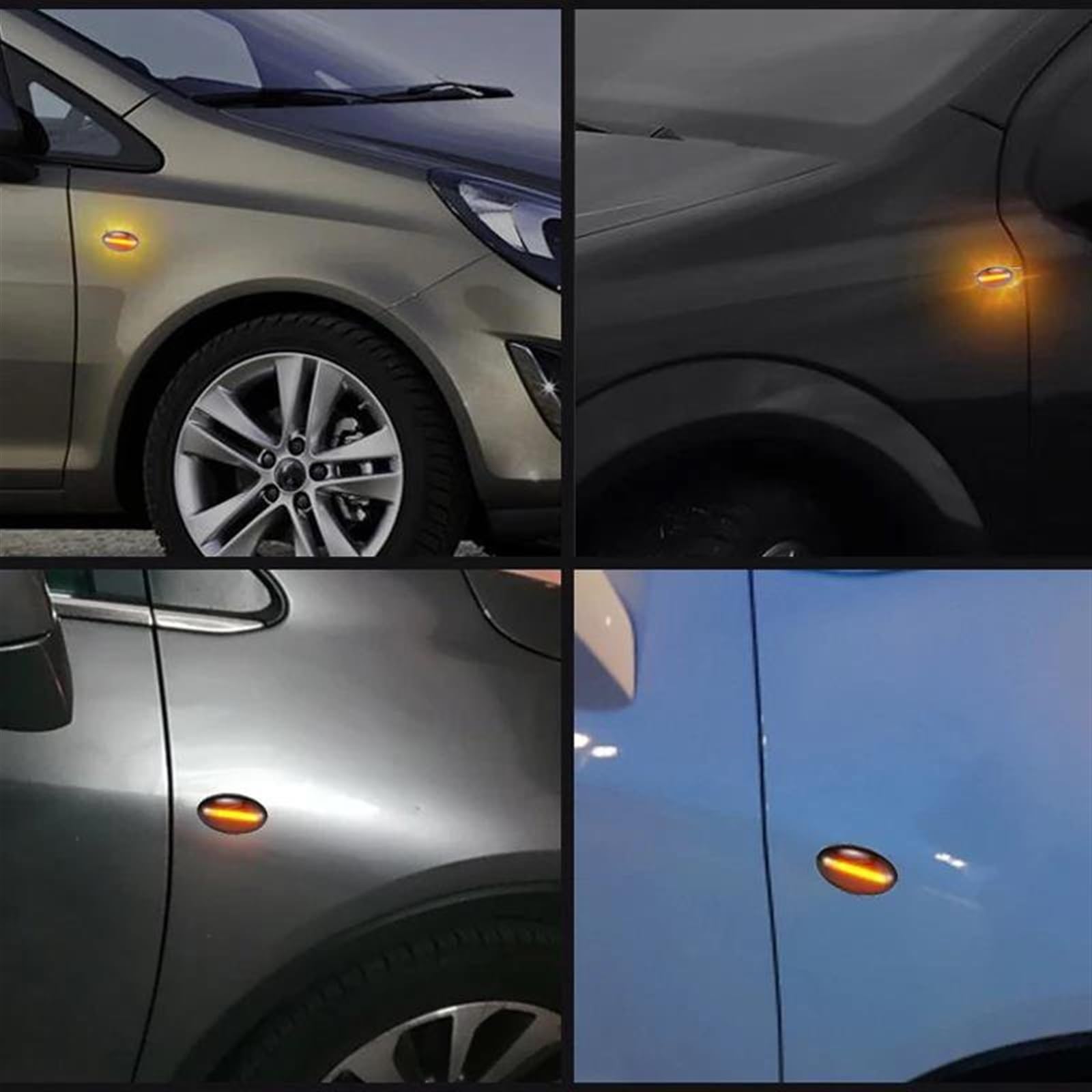 Auto Indicatore Direzione Compatibile con Opel per Astra F per Corsa B C per Combo B C Luci di Posizione Laterali Dinamiche Indicatori di Direzione Lapms 1713013 1713240 09196353(Silver)