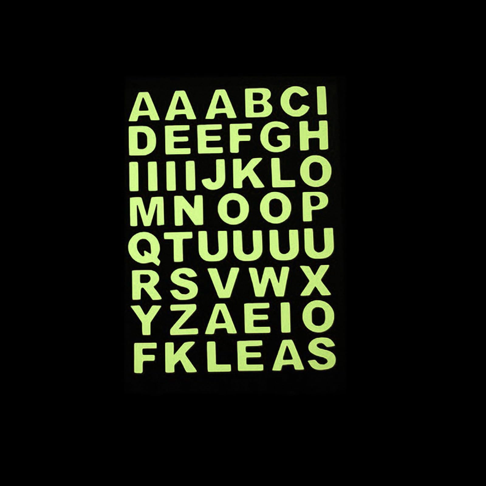 Luminous Glow in The Dark Wall Stickers Removable Decorative Numbers Letters for Home (B, One Size)
