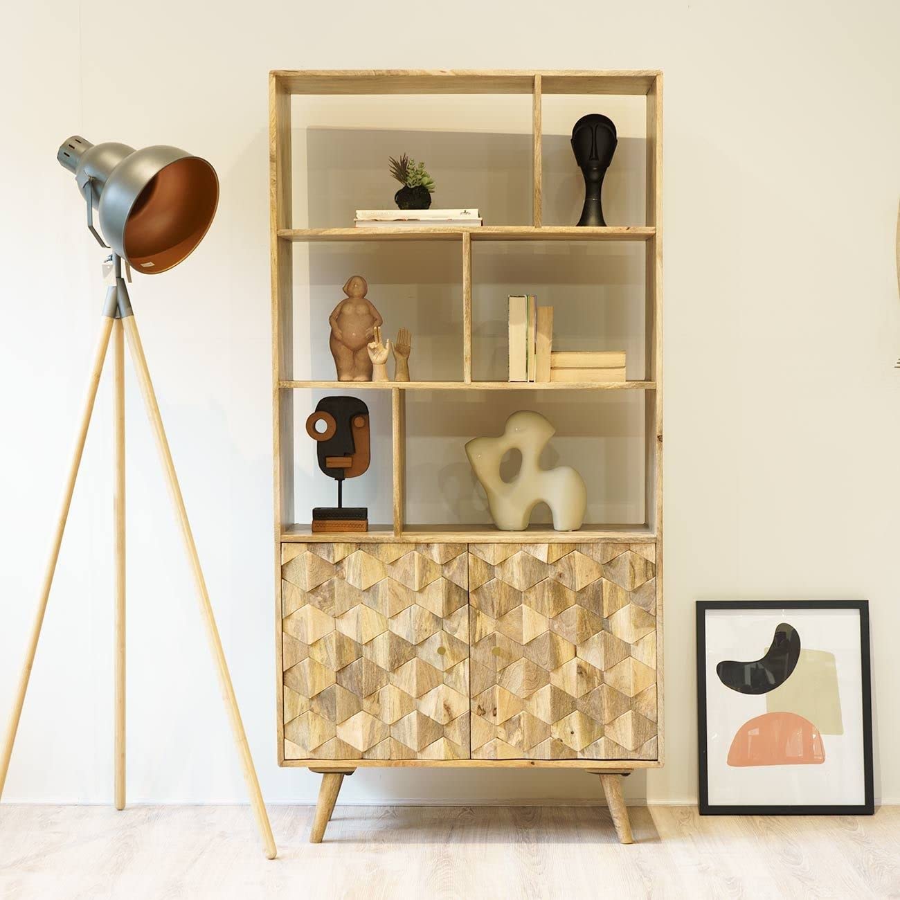 ANGEL FURNITURE Darwin Mango Wood Sideboard in Natural Finish (Bookshelf)-image-17