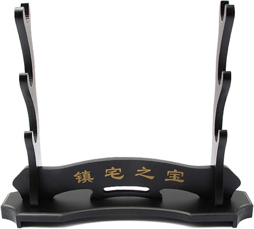 3 Capas Casa Tesoro Samurai Espada Katana Wakizashi Tanto Soporte Soporte de Pantalla Negro