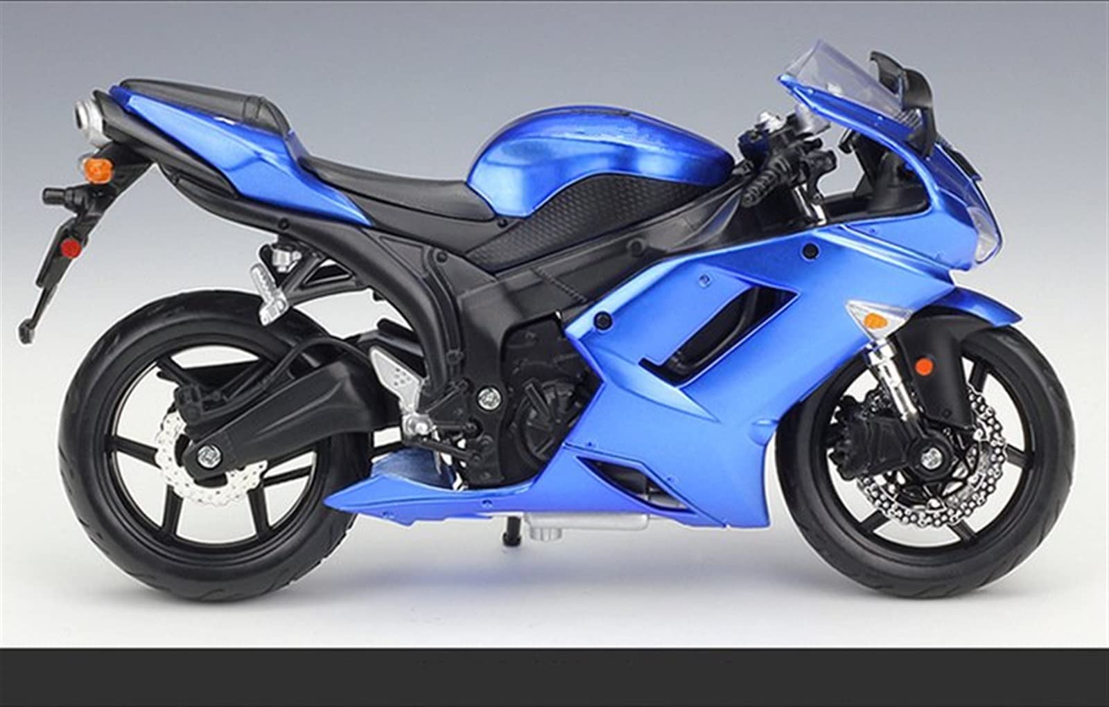 Modello 1:12 Per Kawasaki Ninja ZX-6R Modello Di Auto Modellino In Metallo Moto Da Collezione(Blue)