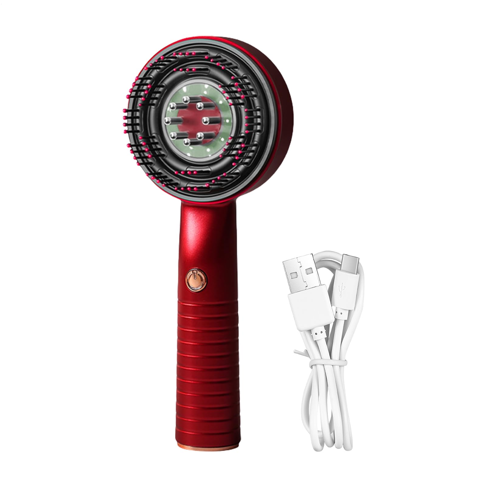 Kopfhaut-Massagegerät - Wiederaufladbares Kopfmassagegerät für Follikel - Wasserdichter Vibrationskamm Damen Körperpflege Schönheit Zuhause Reisen Regeneration