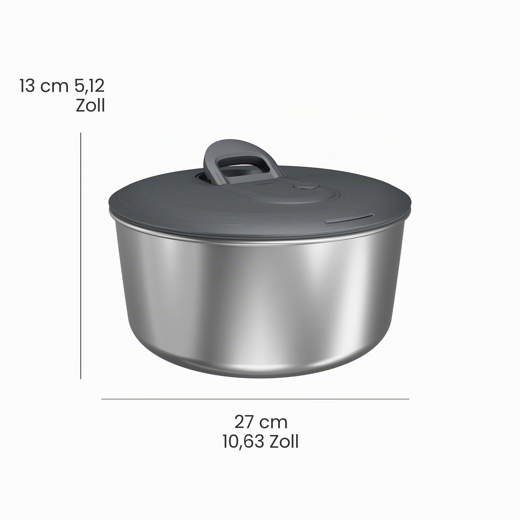 Zyliss Easy Spin Salatschleuder Edelstahl Groß, 6L, Mit Seilzug, Salatschüssel mit Deckel, BPA-frei, Rutschfester Boden, AquaVent™-Technologie, Stopptaste, Spülmaschinengeeignet