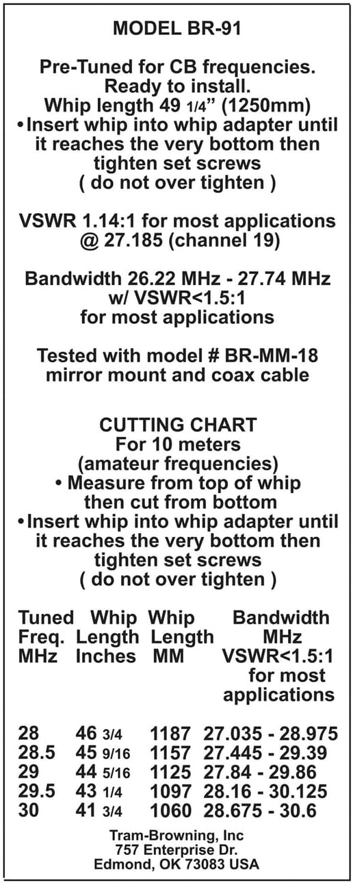 Browning BR-91-BL BR-91 63-in. 15,000-Watt Flat-Coil CB Antenna with 6-in. Shaft, Blue