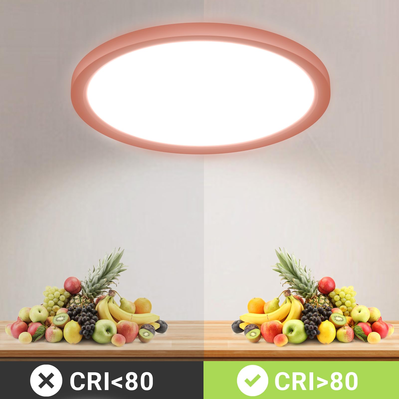 LQWELL® LED Plafoniera, 1.6CM Ultra-Sottile Rotonda Piatta IP44 Lampada da Bagno Impermeabile 24W 6500K 2500LM Moderna per Soggiorno Camera da Letto Cucina Balcone Seminterrato Ufficio, 300 * 16mm