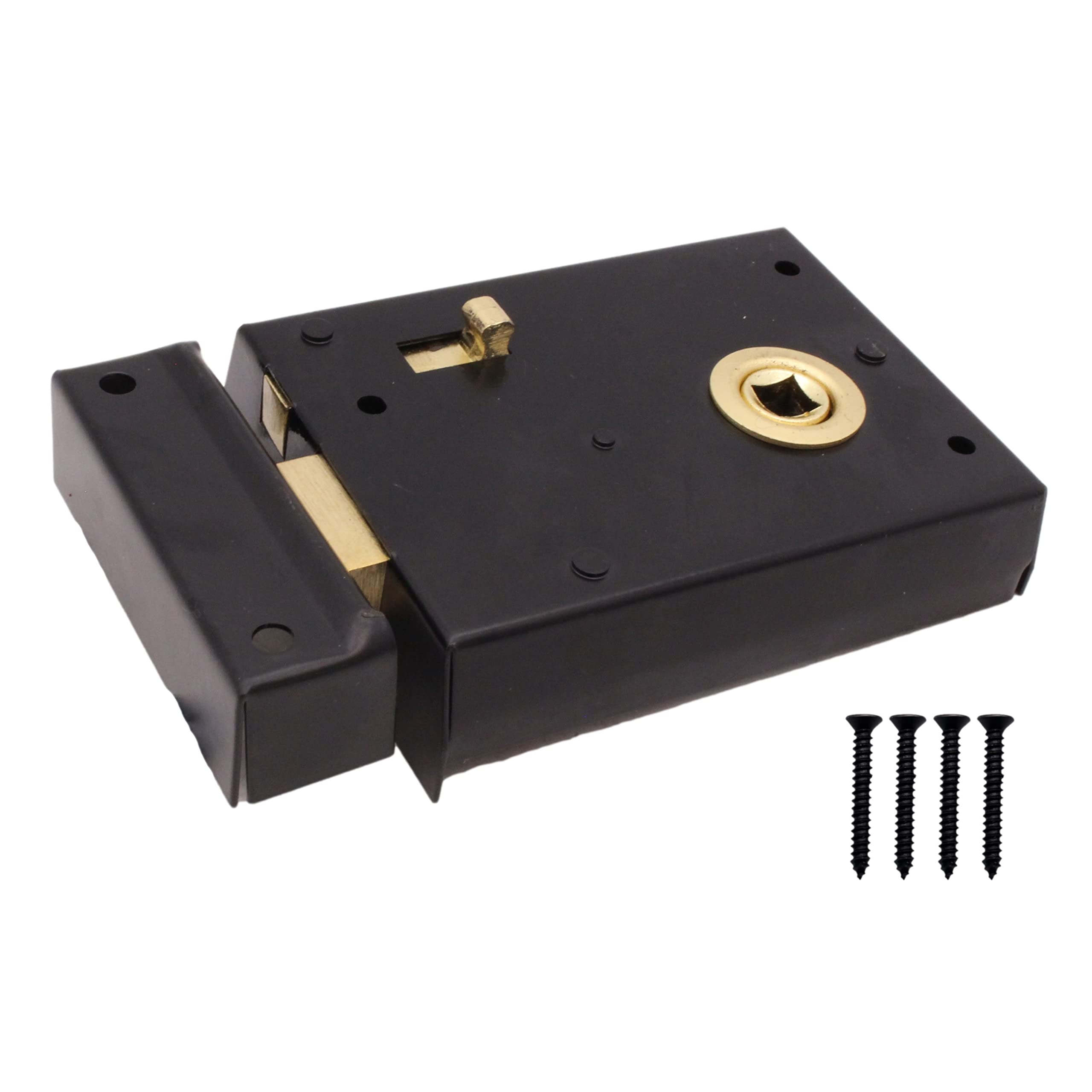 Eai Black Rim Latch Snib Lock Surface Mounted Lock For Bathrooms 105 X 82Mm