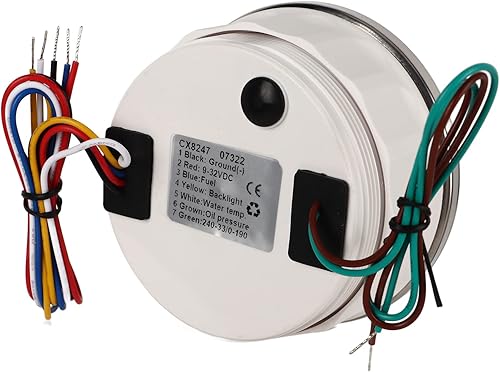 Miniatura 8 de Medidor multifunción 4 en 1, voltímetro de 3.346 in, nivel de combustible, presión de aceite, medidor de temperatura del agua, impermeable DC 9 a 32