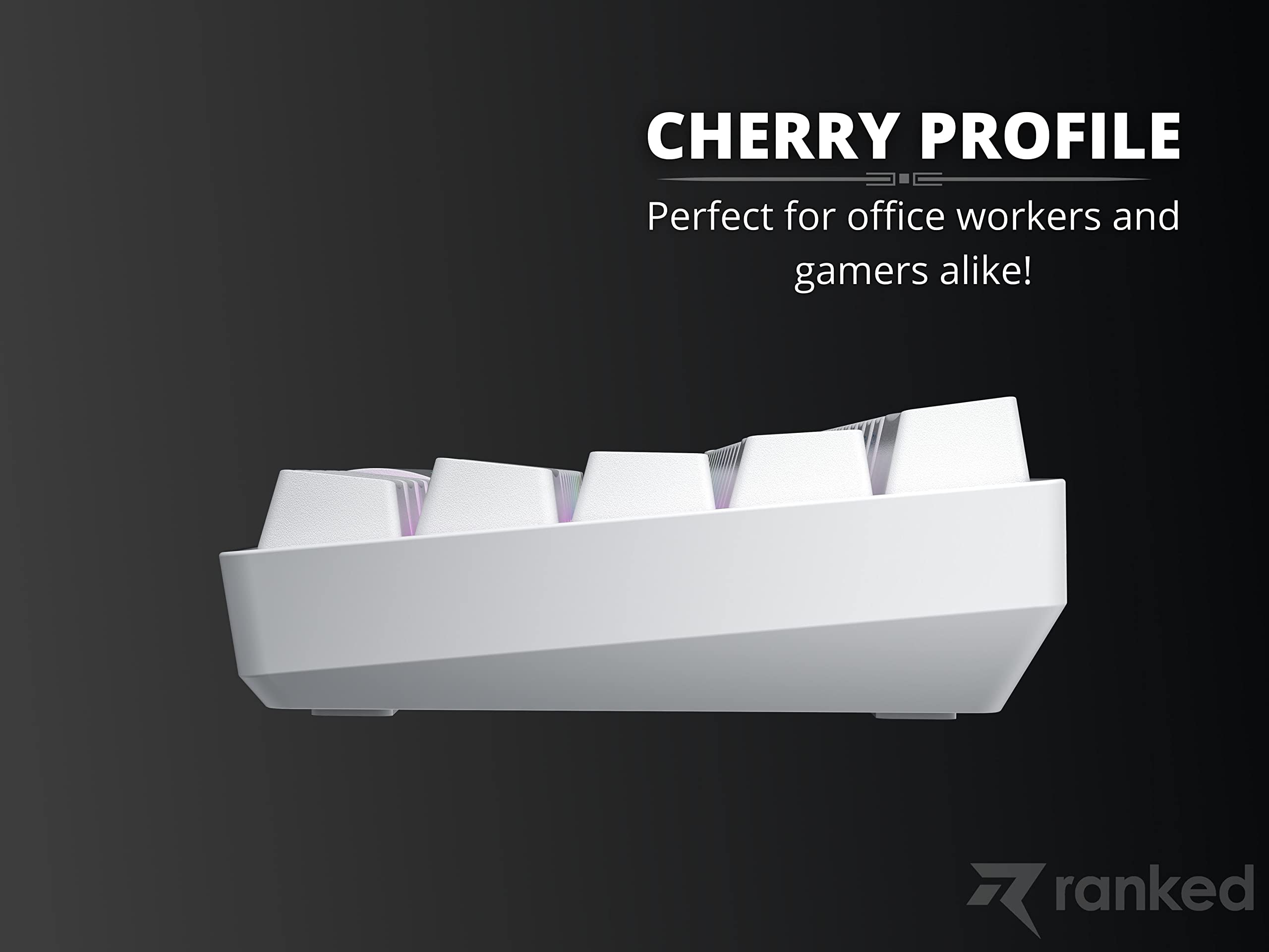 Ranked S60 Supernova Clavier Mécanique de Jeu 60% | Hot Swap Gaming Keyboard | 61 Touches Programmables | RGB LED | Mac, PC Windows | QWERTY ANSI US (Blanc, Gateron Optical Blue)