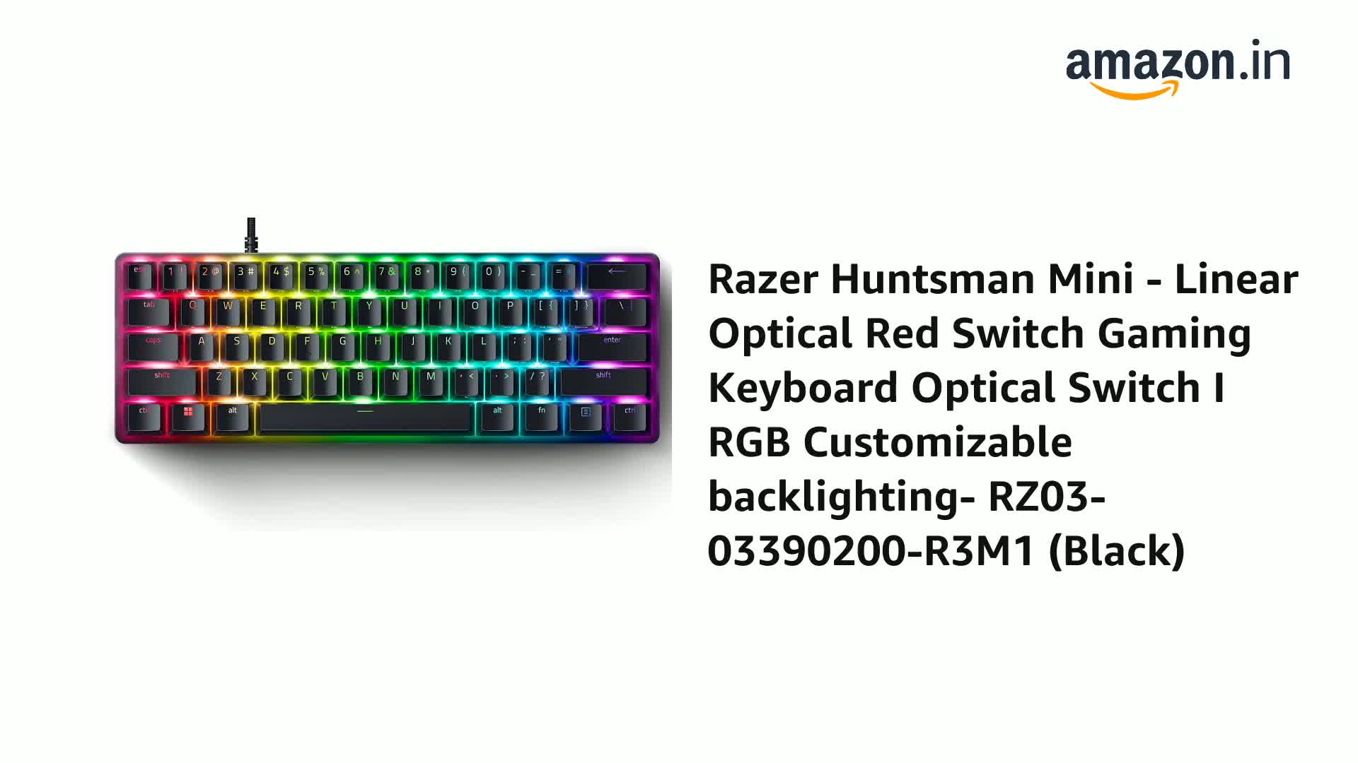 Amazon.in: Buy Razer Huntsman Mini - 60% Optical Gaming Keyboard