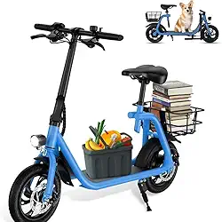 Bicicleta Elétrica Scooter 120Kg 450W Com Cesto e Bluetooth
