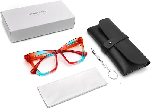 Miniatura 4 de HGIOOIGH Trendy TR90 Cat Eye Reading Glasses for Women Blue Light Blocking Computer Reader with Metal Hinges Stylish Frame