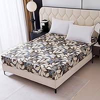 Vista 11 de Sábana bajera ajustable con bolsillo profundo, sábanas de tela impresa con patrón 3D (mariposa negra, individual)