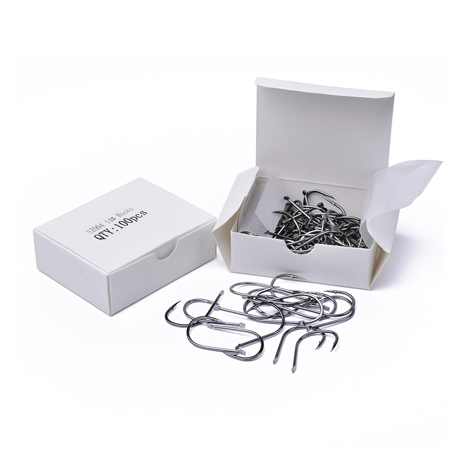 Crochet de pêche, Hameçons de pêche, hameçons de pêche 3#-15#, matériel de mer, hameçons en Nickel Noir, Gros hameçons, Carpe, Accessoires à hameçon, 100 pièces/boîte (Color : 15)