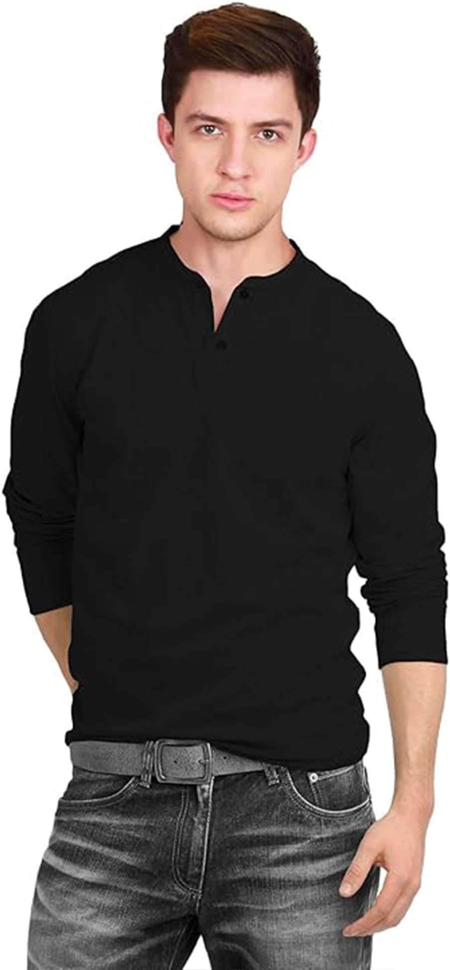 Men’s Cotton Full Sleeve Henley T Shirts for Men