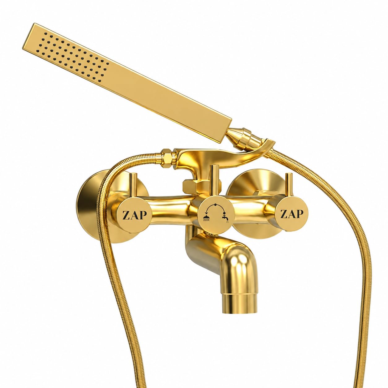 ZAP Elixir Gold 2-in-1 Shower Mixer Tap Set -10