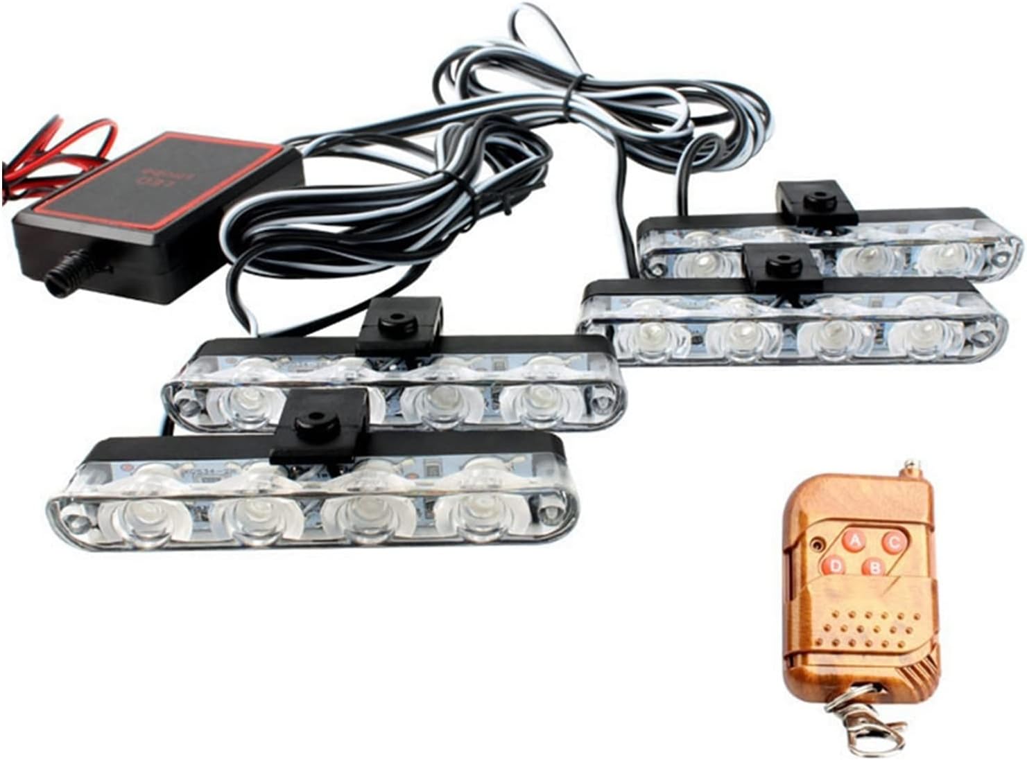 KANGYEBAIHUODIAN 16 LED Flash LED Strobe Flash Gentle Télécommande sans Fil Sprint Avertissement d’urgence Lampe Clignotante 12V Lumière Jaune