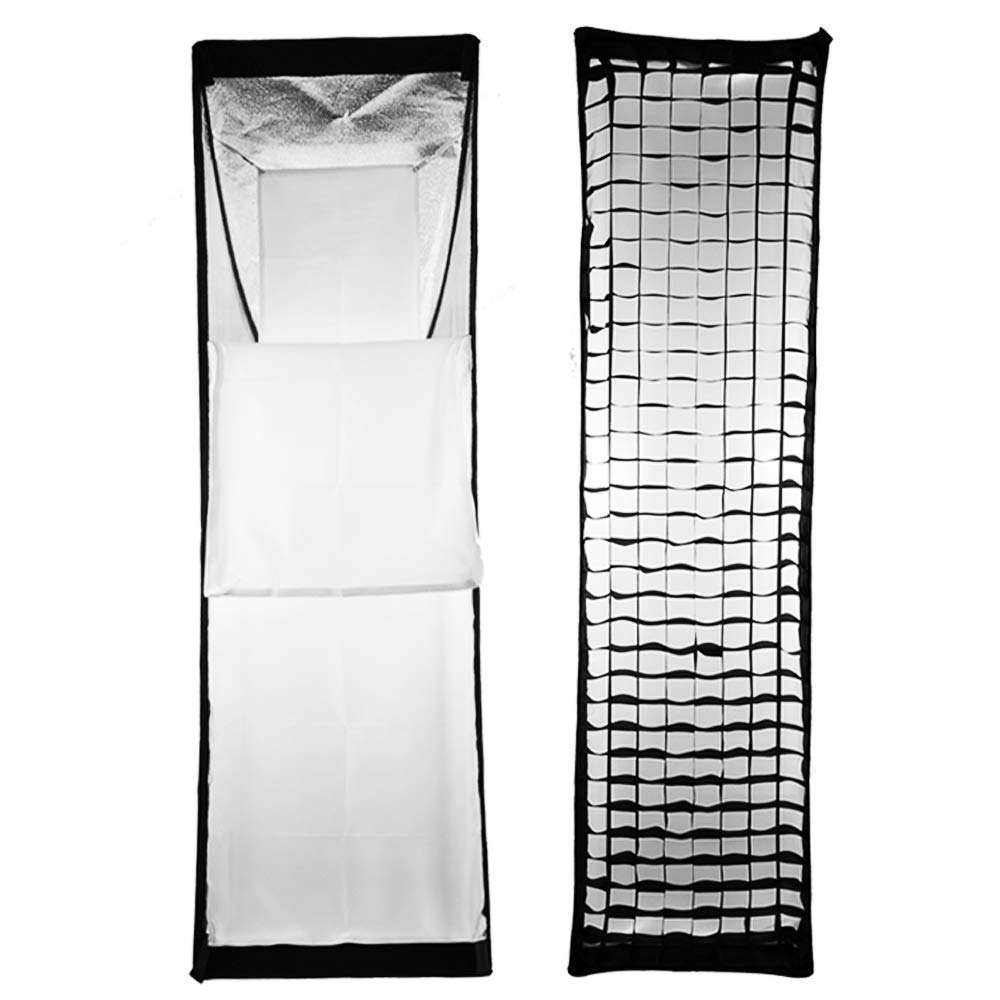 Godox 50x130cm Grille nid D'abeille Softbox pour éclairage Stroboscopique Studio Flash Speedlite, Portable Strobe Softbox(FW50*130cm avec Grid)