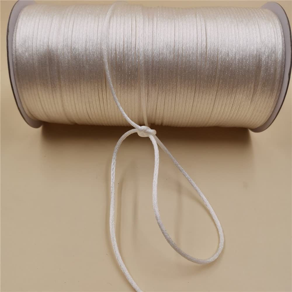 Cuerda de Nailon Satinado de 250 Yardas y 2MM for fabricación de Joyas con Cuentas (Color : Metal Grey 484, Size : 250 Yards Roll)