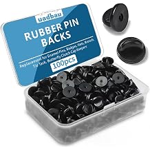 100PCS Rubber Pin Backs PVC Lapel Pin Backings, Butterfly Clutch Replacement for Enamel Pins, Badges, Hats, Brooch, Tie Tack, Cap Keepers Secure Hold Accessories - Black