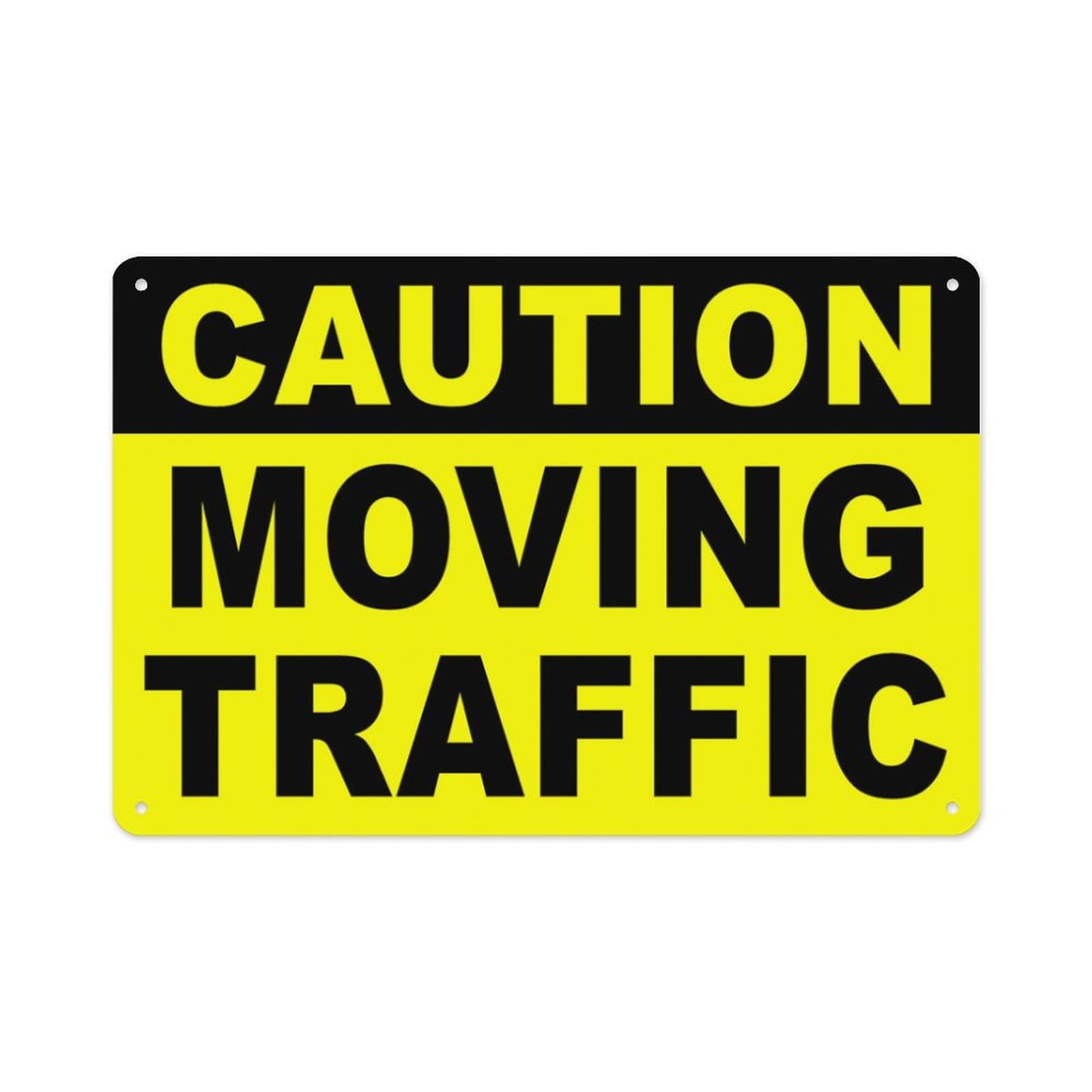 Caution Moving Traffic Aluminum Tin Sign 8×12 Inch, Home Garden Outdoor Wall Plaque