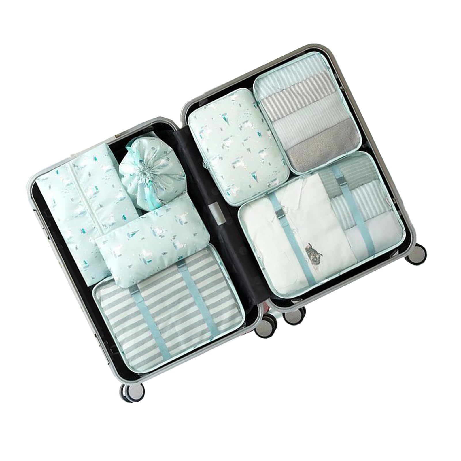 Set Di 8 Cubi Per L'imballaggio Da Viaggio, Versatile Set Di Borse Per Bagagli Antipolvere Borse Multifunzionali Per Abiti Scarpe Cosmetici G 601099545437689
