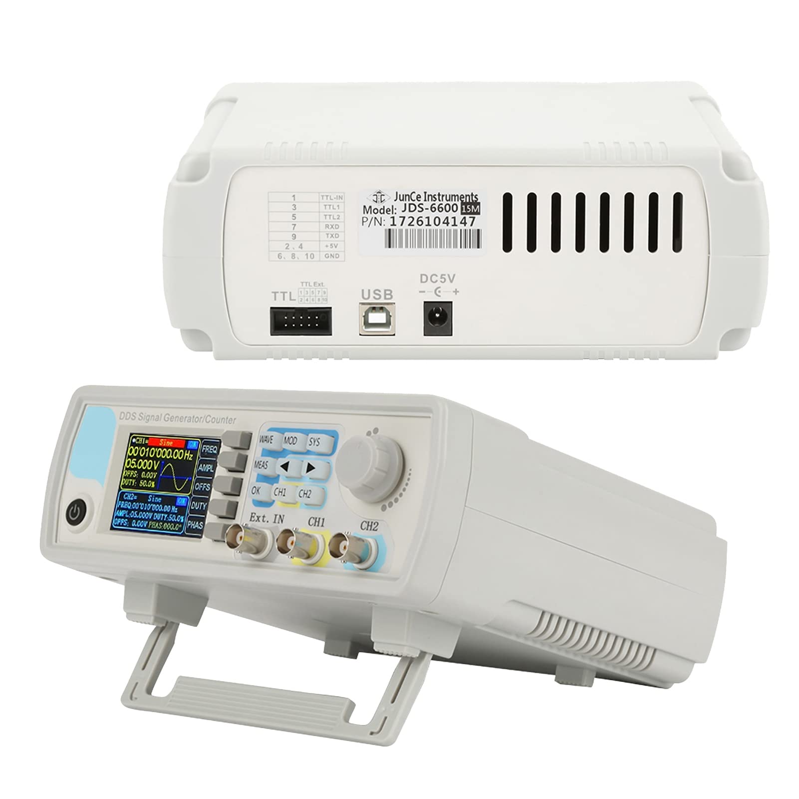 Generador de Fuente de Señal DDS Digital AC100‑240V Generador de Forma de Onda JDS6600 Contador de Generador de Señal (Estándar europeo 15HZ)