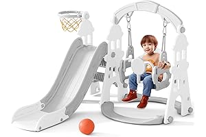 XJD Kids Slide and Swing Set for Toddlers 1-3: Fun and Active Indoor/Outdoor Playground